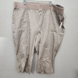 Catherines Capri Pants Womens 3X Beige New